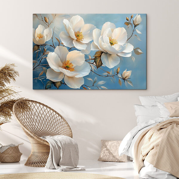Peinture de fleurs blanches Tableaux Peinture de fleurs blanches