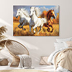 Tableaux Groupe de chevaux courant dans un champ