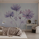 Papier peint Groupe de fleurs violettes