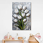 Tableaux Peinture de tulipes blanches