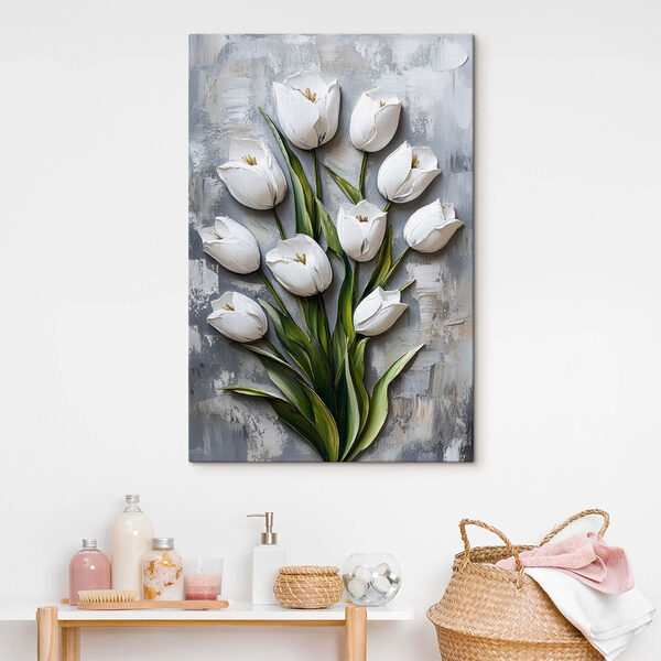 Peinture de tulipes blanches Tableaux Peinture de tulipes blanches