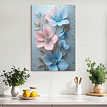Tableaux Groupe de fleurs sur une surface blanche