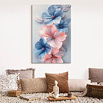 Tableaux Groupe de fleurs bleues et roses