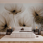 Papier peint Des fleurs douces dans des teintes tendres.