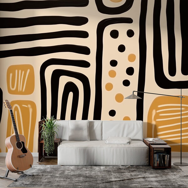 Motifs abstraits dans des tons chauds Papier peint Motifs abstraits dans des tons chauds