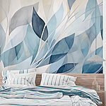 Papier peint Feuilles translucides aux teintes douces