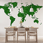 Papier peint Carte du monde en plantes vertes