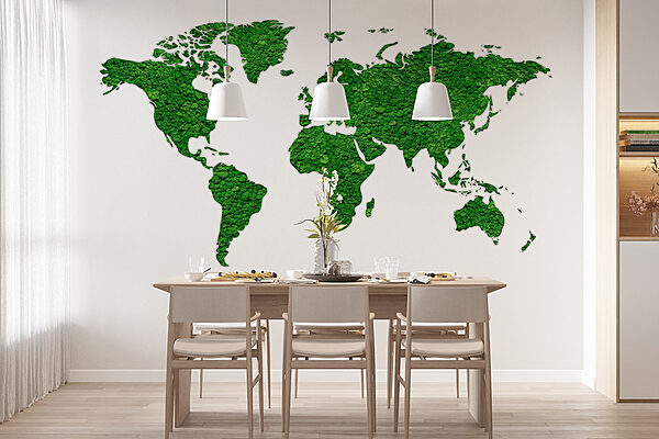 Carte du monde en plantes vertes Papier peint Carte du monde en plantes vertes