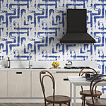 Papier peint Motif bleu et blanc