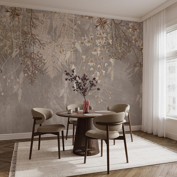 Papier peint Arrangement floral délicat au-dessus de la tête