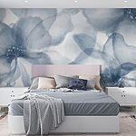 Papier peint Groupe de fleurs sur fond blanc