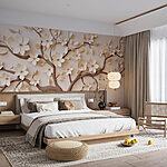 Papier peint Arbre avec des fleurs