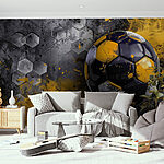 Papier peint Ballon de football sur un mur