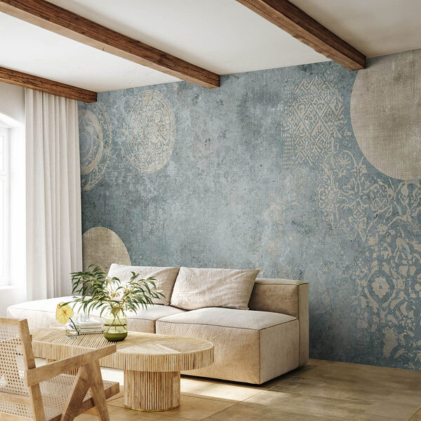 Papier peint Fond gris et blanc avec un motif