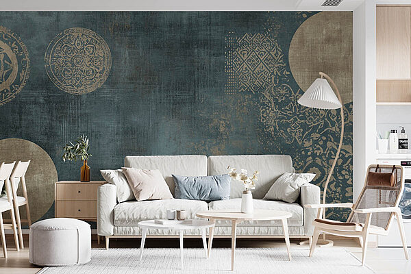 Motifs artistiques sur fond sombre Papier peint Motifs artistiques sur fond sombre