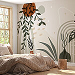 Papier peint Graphique d'une plante et de plantes en pot