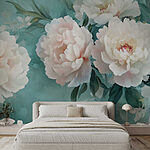 Papier peint Groupe de fleurs blanches