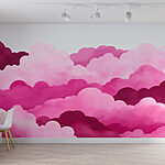 Papier peint Nuages roses dans le ciel