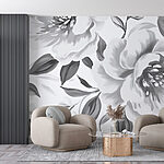 Papier peint L'élégance florale dans un style monochrome