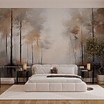 Papier peint Peinture d'arbres et d'eau