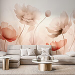 Papier peint Des fleurs douces dans des teintes douces