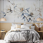 Papier peint Peinture de fleurs sur fond blanc