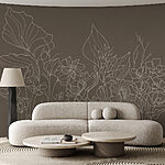 Papier peint Dessin au trait de fleurs