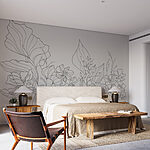 Papier peint Dessin au trait de fleurs