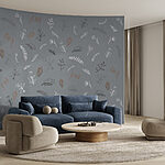 Papier peint Motif de fleurs et de feuilles
