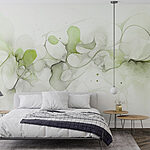 Papier peint Motifs fluides dans des tons verts doux
