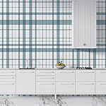 Papier peint Plaid bleu et blanc
