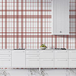 Papier peint Plaid rouge et blanc