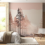 Papier peint Paysage d'arbres et de buissons
