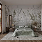 Papier peint Arrangement botanique serein dans des tons sourds