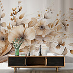 Papier peint Des fleurs délicates aux teintes douces