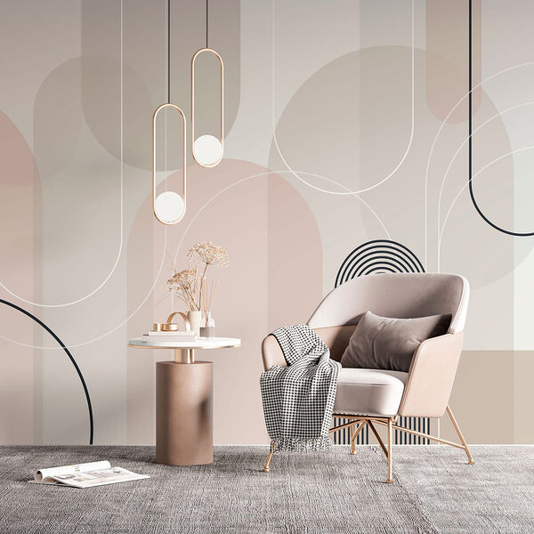 Papier peint Lignes et formes abstraites en harmonie