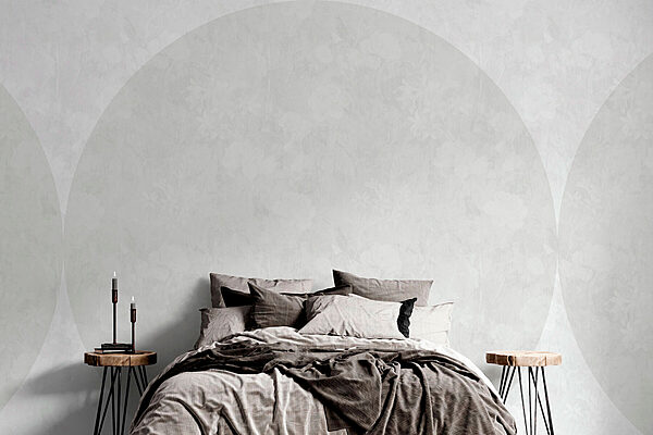 Cercle blanc avec des fleurs Papier peint Cercle blanc avec des fleurs