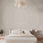 Papier peint Motif blanc et gris