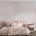 Papier peint Motif floral blanc et rose