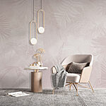 Papier peint Motif floral blanc et rose