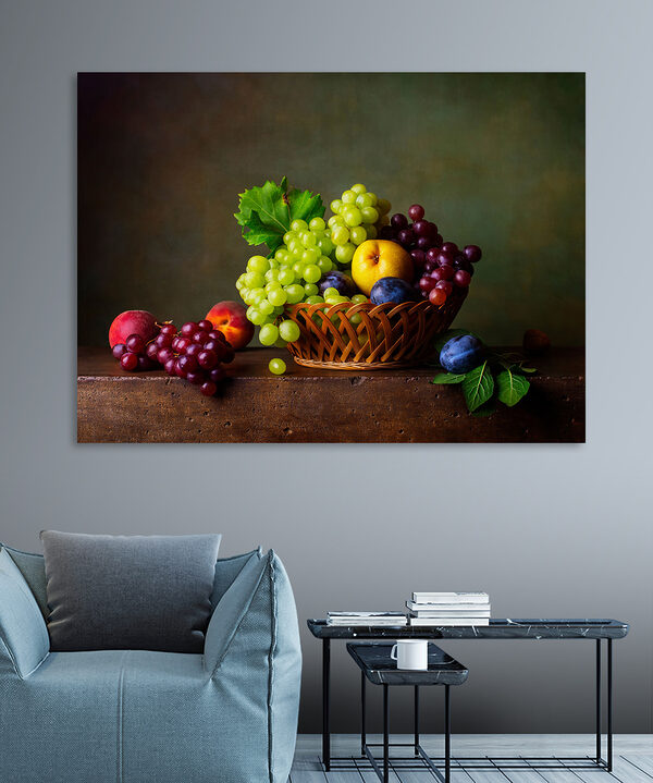 Corbeille de fruits sur une table Tableaux Corbeille de fruits sur une table