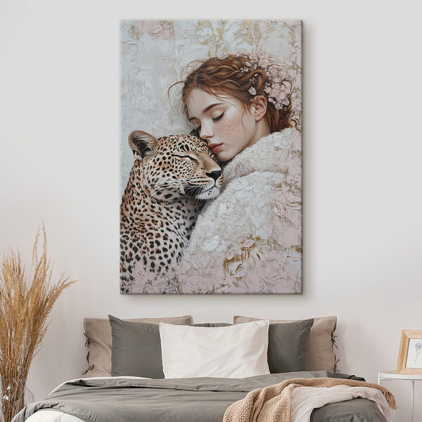 Femme avec un léopard Tableaux Femme avec un léopard