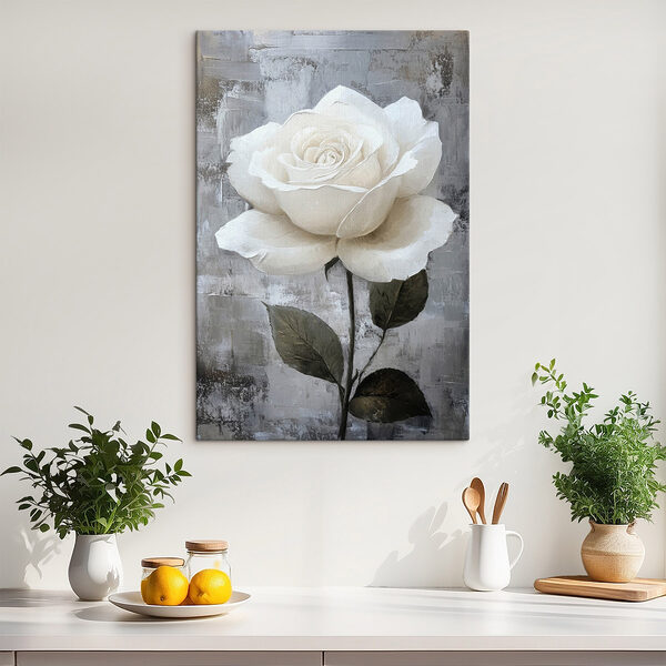 Peinture d'une rose blanche Tableaux Peinture d'une rose blanche