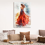 Tableaux Femme en robe rouge