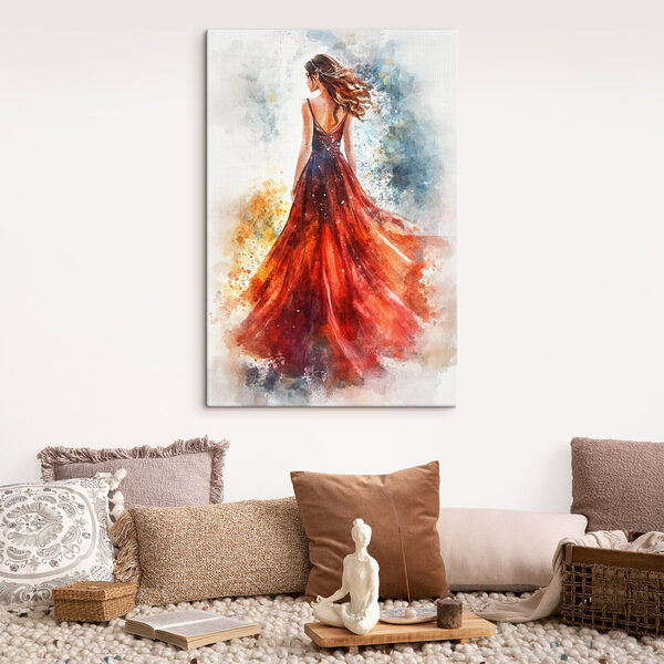 Femme en robe rouge Tableaux Femme en robe rouge