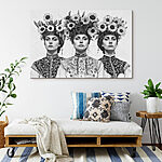 Tableaux Groupe de femmes avec des fleurs sur la tête