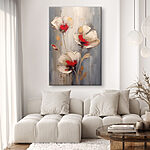 Tableaux Peinture de fleurs sur fond gris