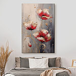 Tableaux Peinture de fleurs sur fond gris