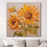 Tableaux Peinture de tournesols sur une surface blanche