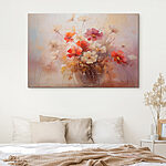 Tableaux Peinture de fleurs dans un vase en verre